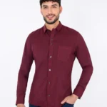 Camisa unicolor manga larga - camisa relaxed fit hombre