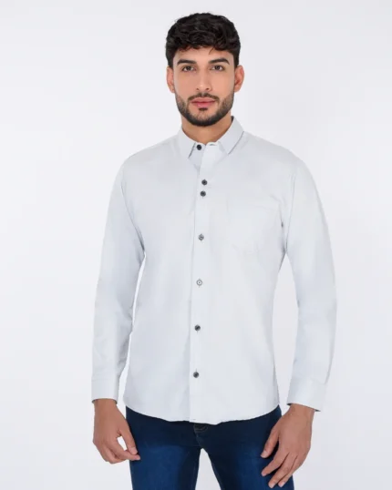 Camisa de algodón azul claro para hombre EDSEL