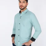 Camisa unicolor manga larga - camisa fin de semana hombre