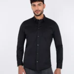 Camisa unicolor manga larga - camisa minimalista hombre