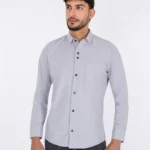 Camisa unicolor manga larga - camisa sport chic hombre