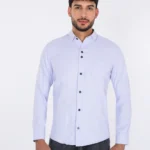 Camisa unicolor manga larga - camisa trabajo casual hombre