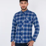 Camisa unicolor manga larga - camisa leñador hombre